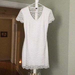 White lace above the knee dress